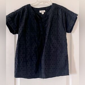 Style & Co Black Cotton/Viscose Blend Short Sleeve Blouse Women’s Size Small